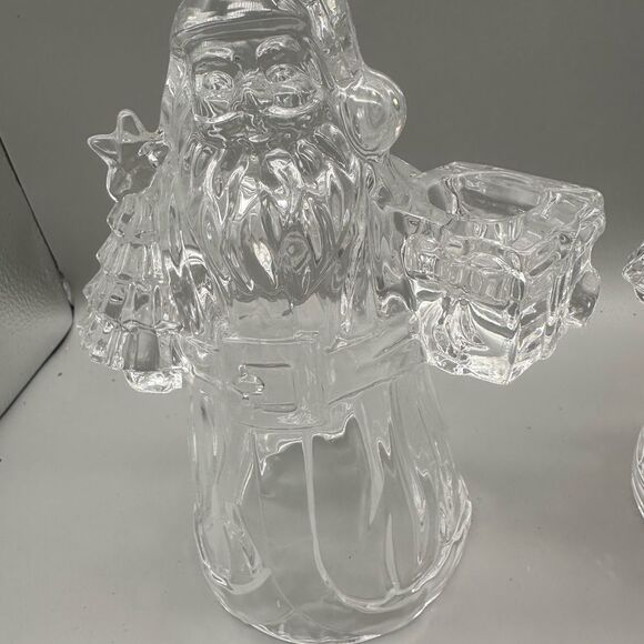 Vintage Imperial 24% lead crystal Santa Clause candlesticks - Picture 11 of 12